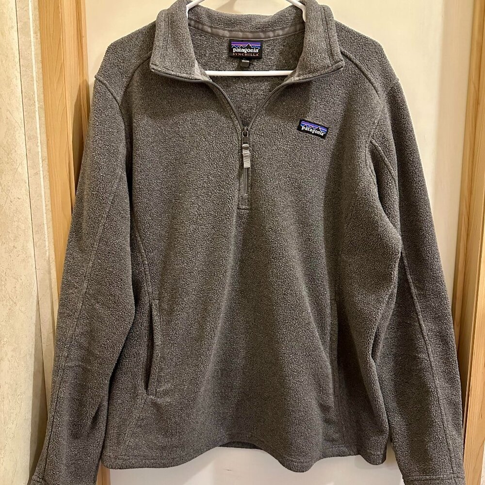 Patagonia Women's Classic Synchilla Grey 1/4  Zip Pullover Size XL